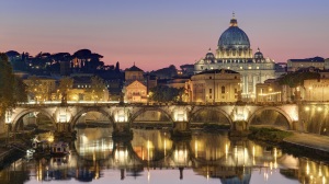 Night Light Bridge St. Peters Basilica Vatican City wallpaper: Angels Do Speak!®